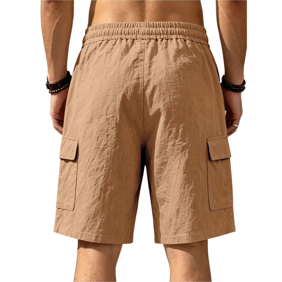 Men’s Plus Size Casual Cargo Shorts with Drawstring Waist Apparel and Accessories
