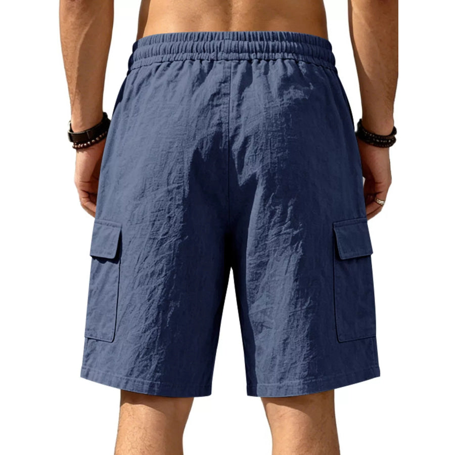 Men’s Plus Size Casual Cargo Shorts with Drawstring Waist Apparel and Accessories
