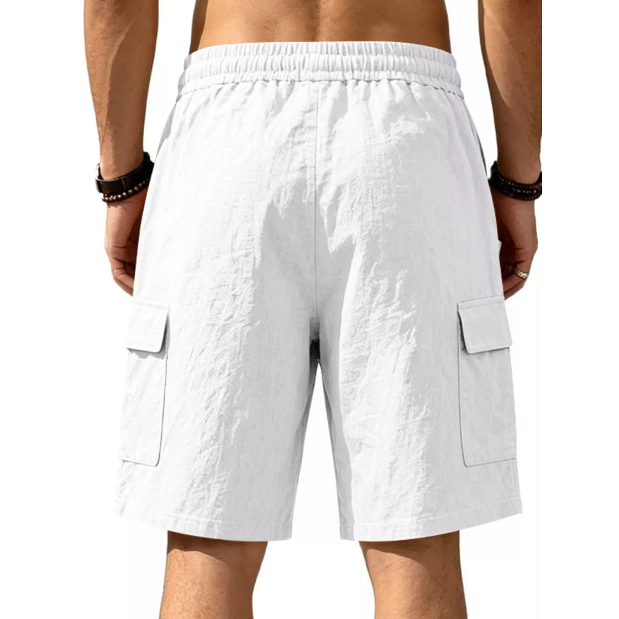 Men’s Plus Size Casual Cargo Shorts with Drawstring Waist Apparel and Accessories