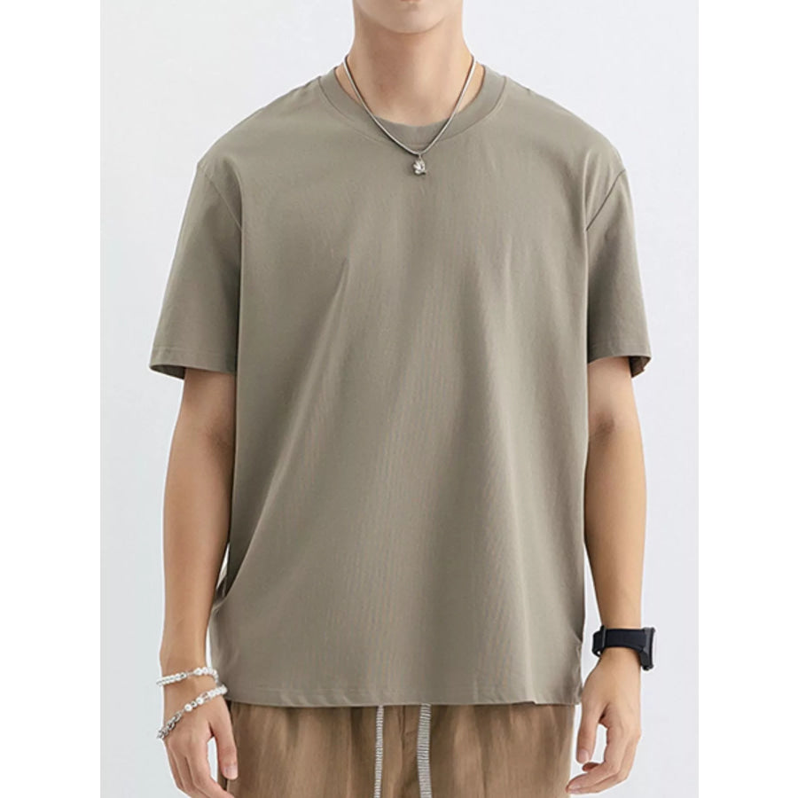Men’s Plus Size Casual Crew Neck T-Shirt Bean Green / M Apparel and Accessories