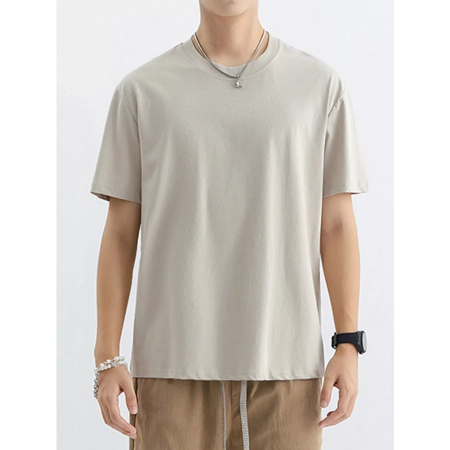 Men’s Plus Size Casual Crew Neck T-Shirt Desert / M Apparel and Accessories