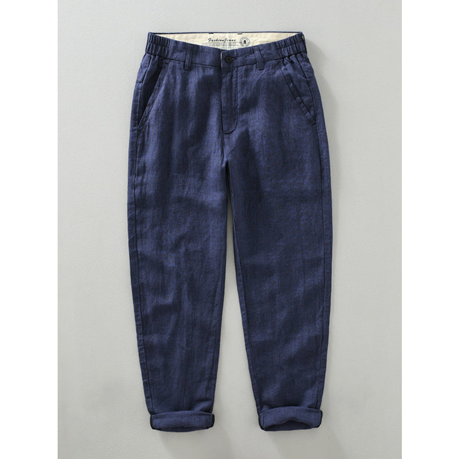 Men’s Plus Size Casual Cropped Pants Blue / M Apparel and Accessories