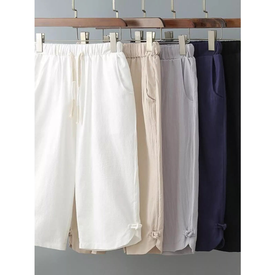 Men’s Plus Size Casual Cropped Pants with Drawstring Apparel and Accessories