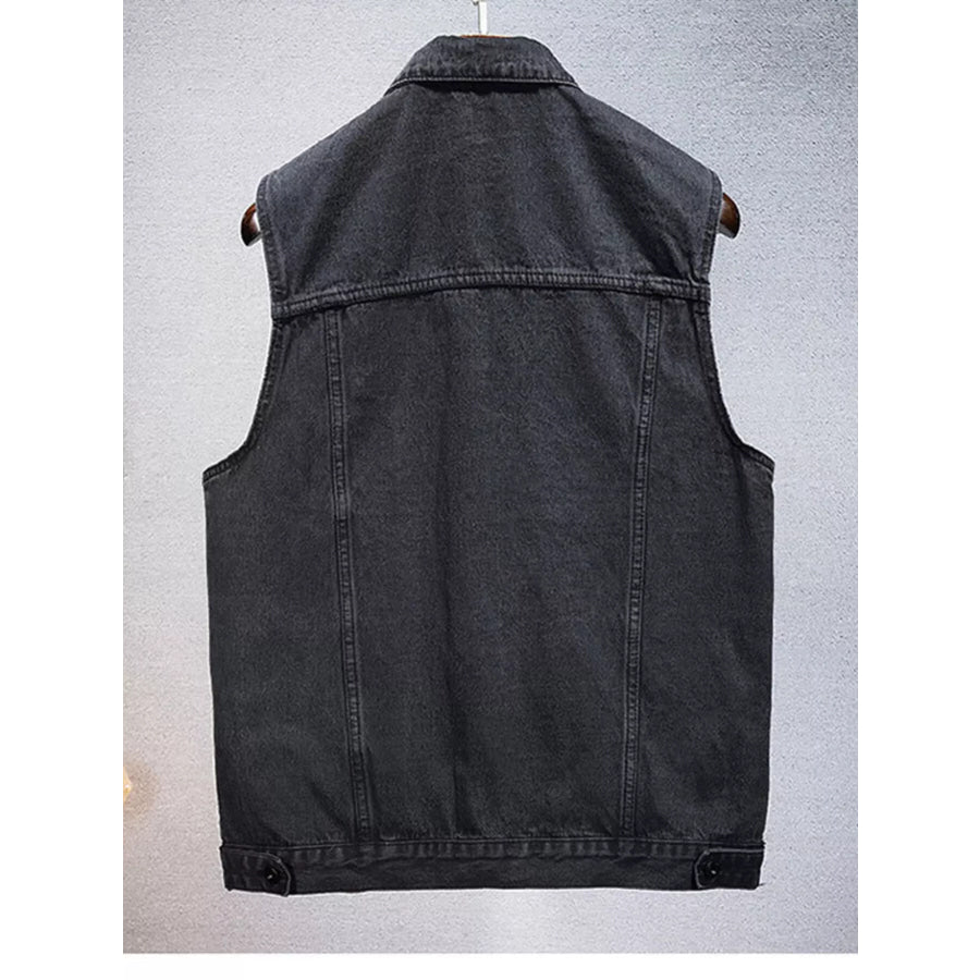 Men’s Plus Size Casual Denim Sleeveless Vest Apparel and Accessories