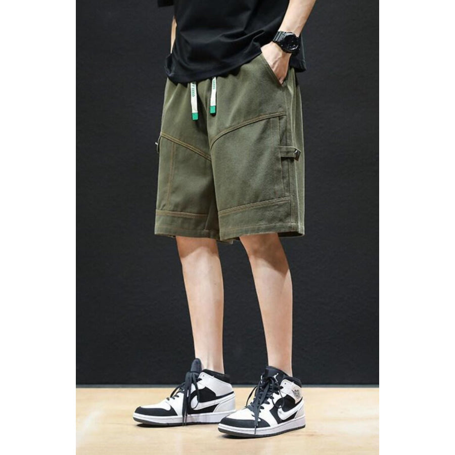 Men’s Plus Size Casual Drawstring Shorts Army Green / M Apparel and Accessories