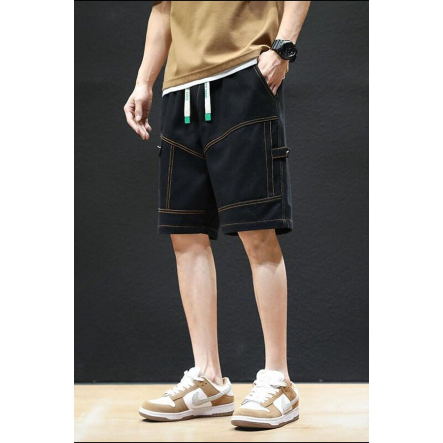 Men’s Plus Size Casual Drawstring Shorts Black / M Apparel and Accessories