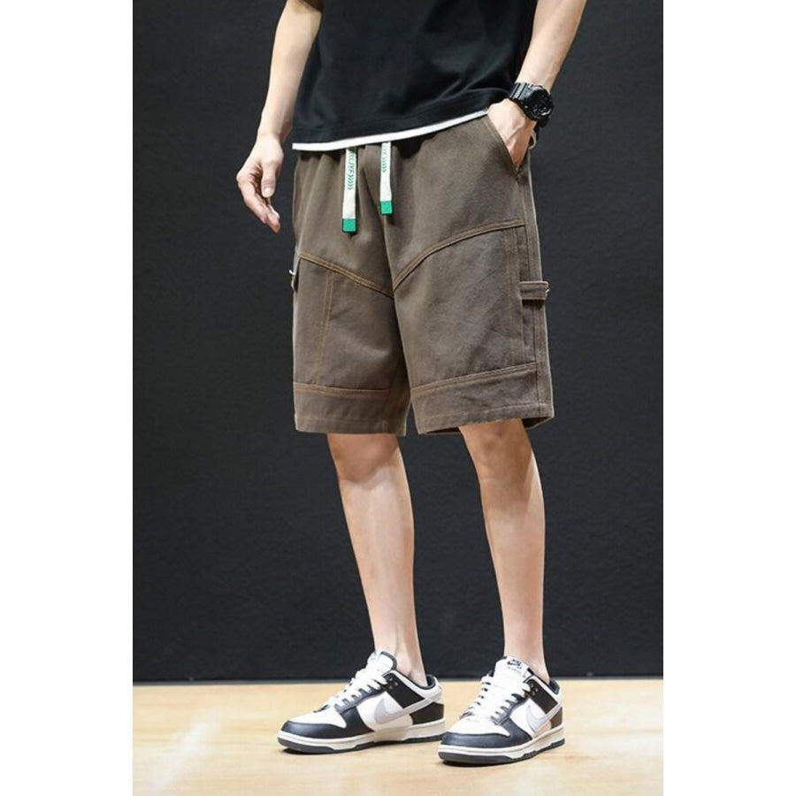 Men’s Plus Size Casual Drawstring Shorts Brown / M Apparel and Accessories