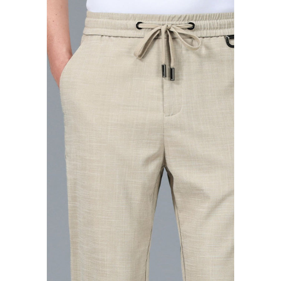 Men’s Plus Size Casual Drawstring Straight-Leg Pants Apparel and Accessories