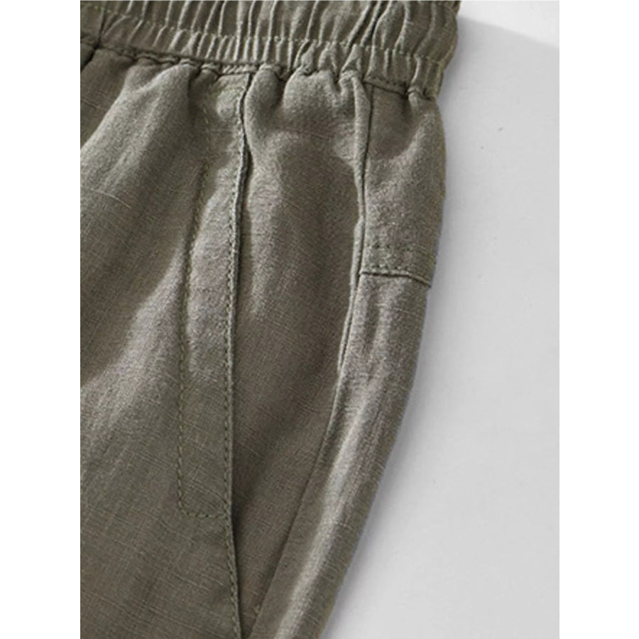 Men’s Plus Size Casual Elastic Waist Drawstring Pants Apparel and Accessories