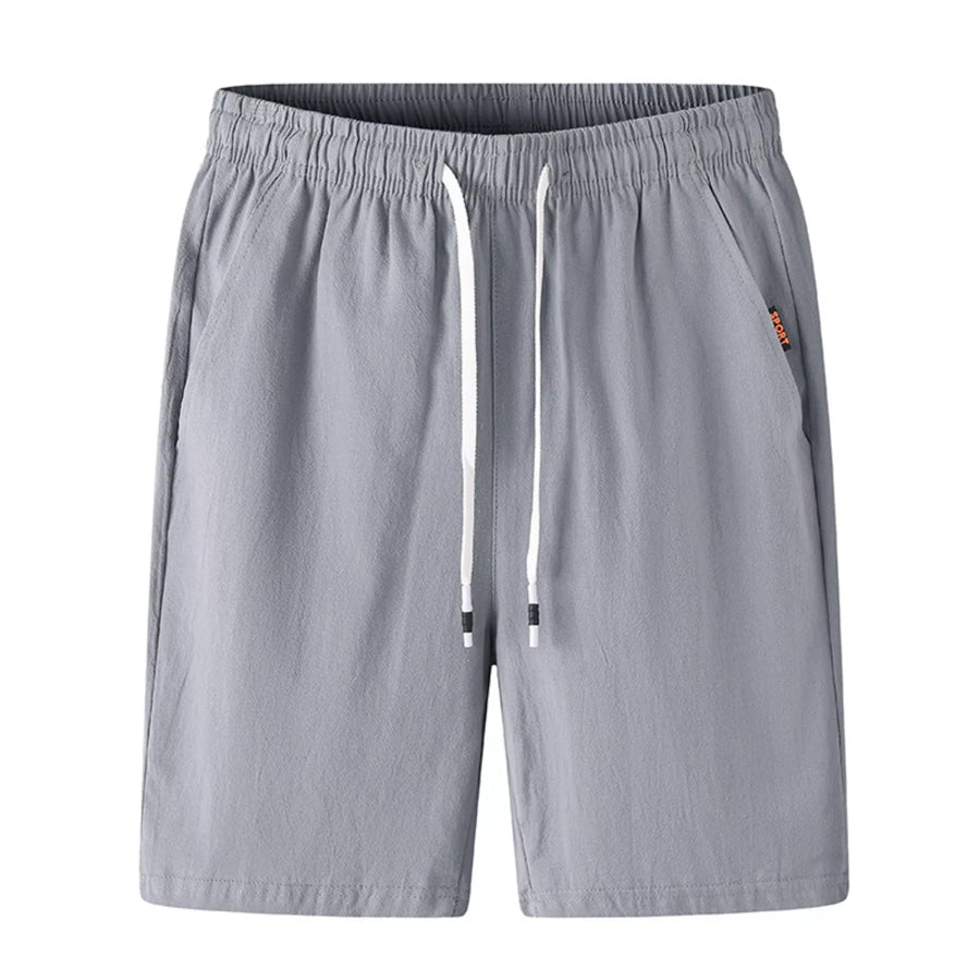 Men’s Plus Size Casual Elastic Waist Drawstring Shorts Grey / M Apparel and Accessories