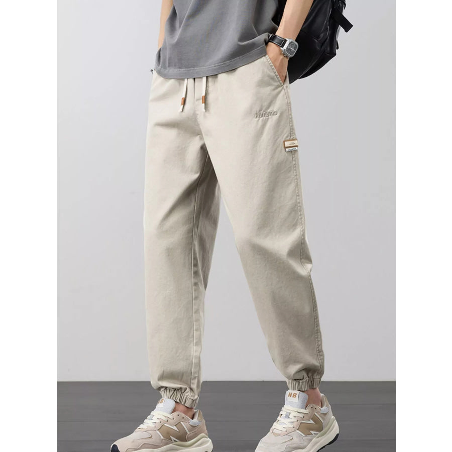 Men’s Plus Size Casual Elastic Waist Joggers Khaki / M Apparel and Accessories