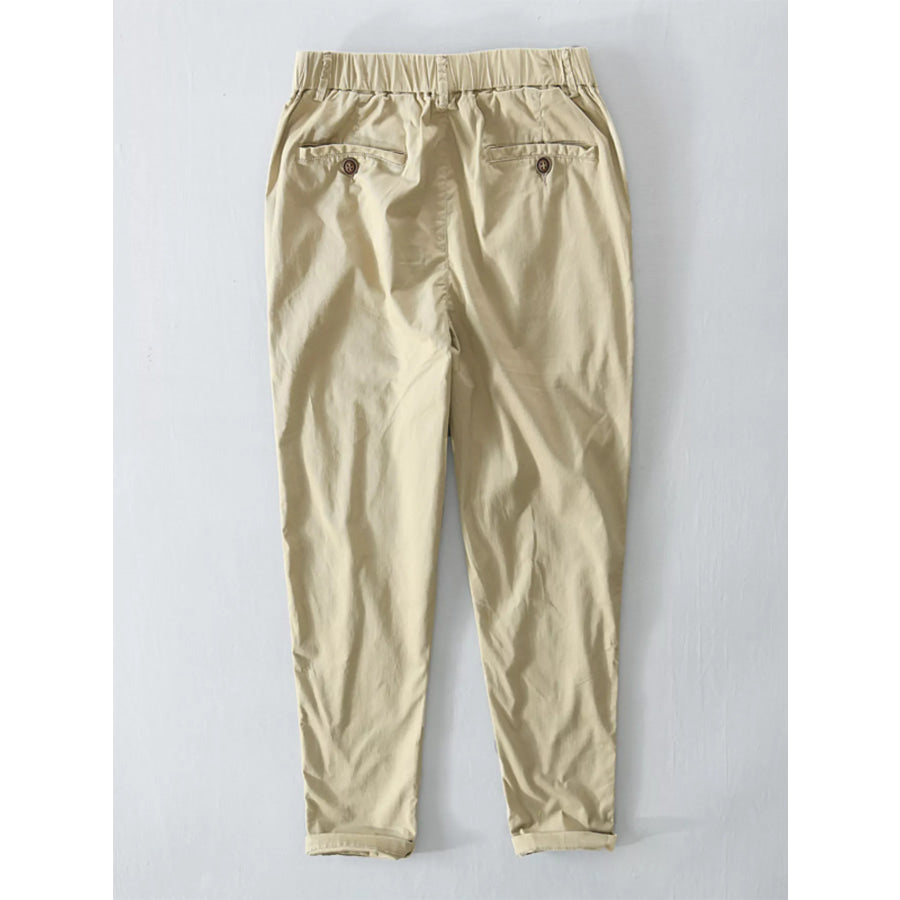 Men’s Plus Size Casual Elastic Waist Pants Apparel and Accessories