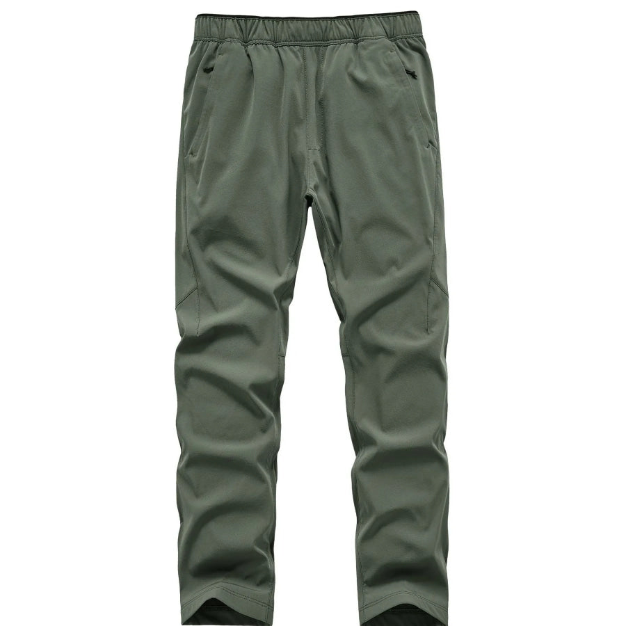 Men’s Plus Size Casual Elastic Waist Pants Army Green / M Apparel and Accessories