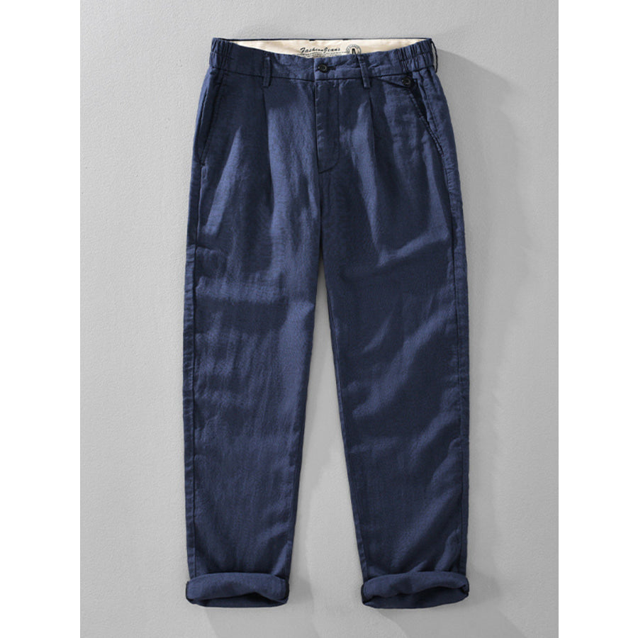 Men’s Plus Size Casual Elastic Waist Pants Dark Blue / M Apparel and Accessories