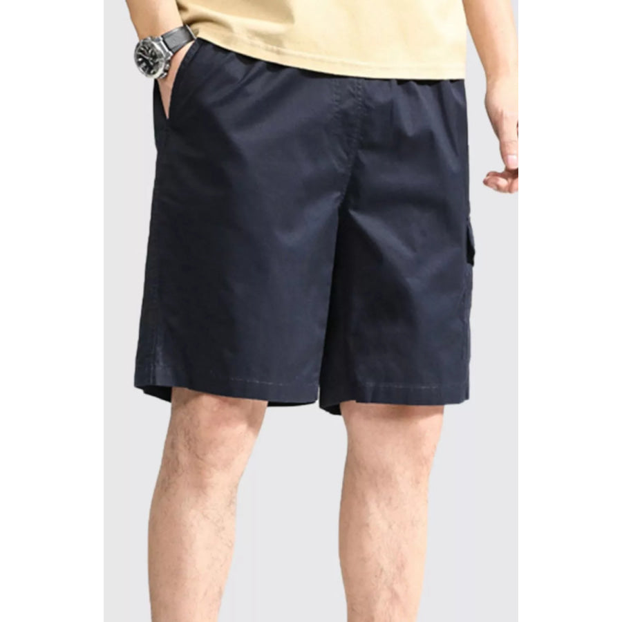 Men’s Plus Size Casual Elastic Waist Shorts Dark Blue / L Apparel and Accessories