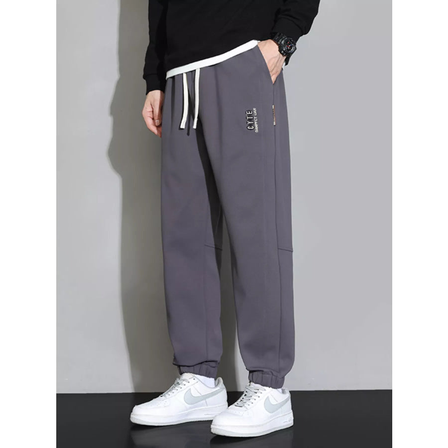Men’s Plus Size Casual Jogger Pants with Drawstring Grey / M Apparel and Accessories