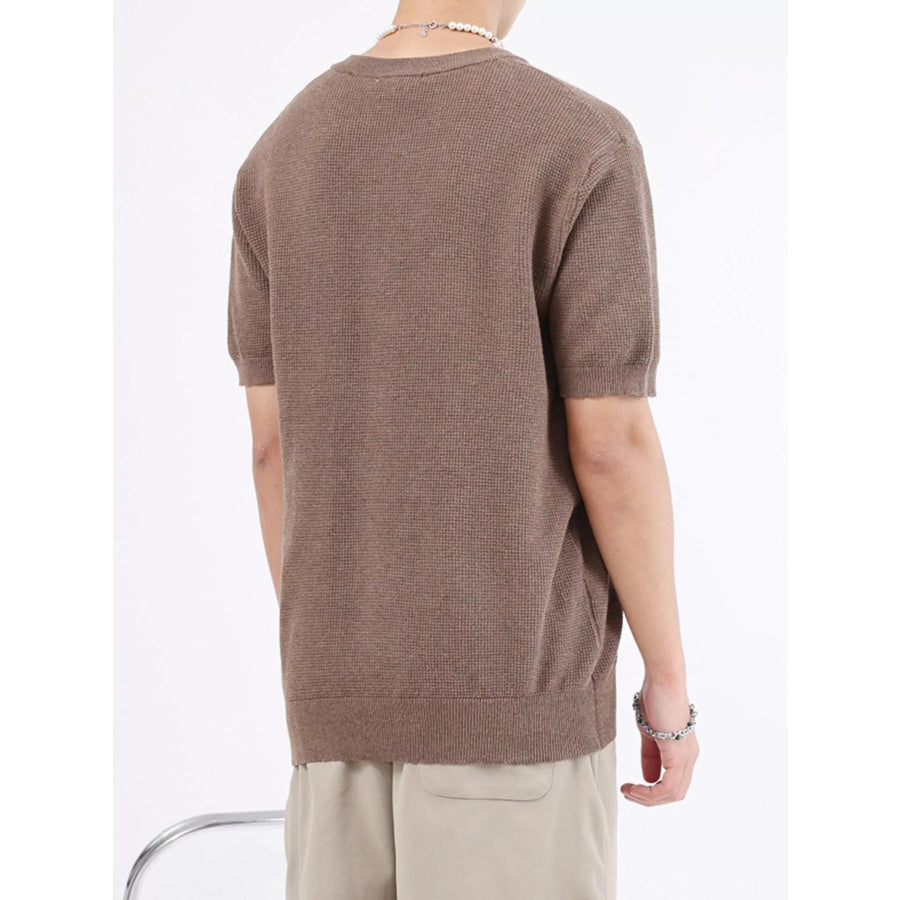 Men’s Plus Size Casual Knit Henley T-Shirt Apparel and Accessories