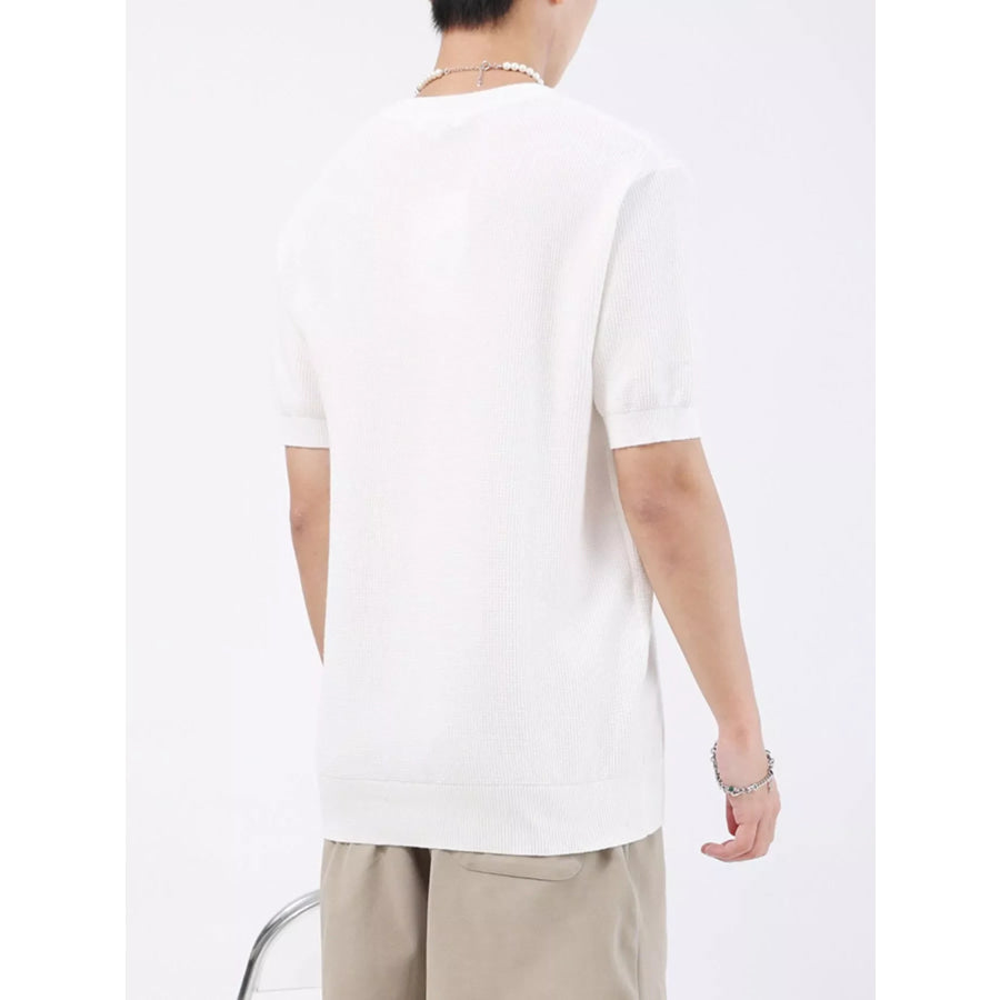 Men’s Plus Size Casual Knit Henley T-Shirt Apparel and Accessories