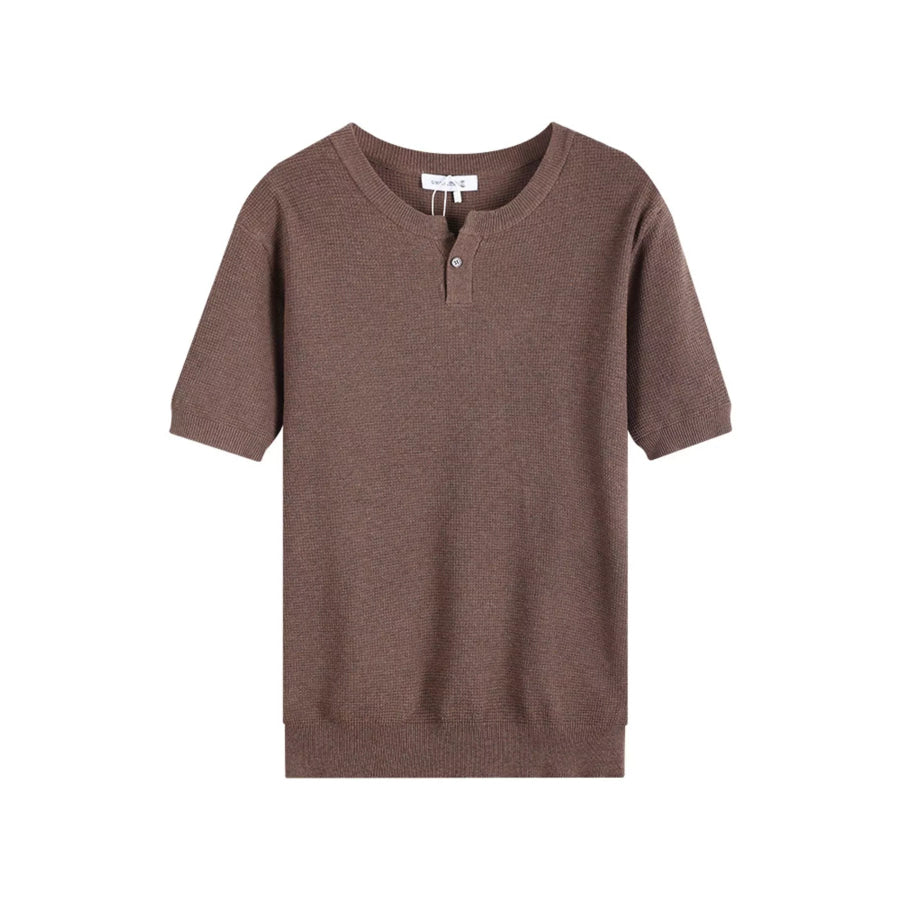 Men’s Plus Size Casual Knit Henley T-Shirt Apparel and Accessories