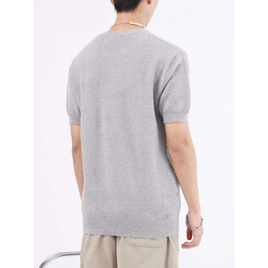 Men’s Plus Size Casual Knit Henley T-Shirt Apparel and Accessories