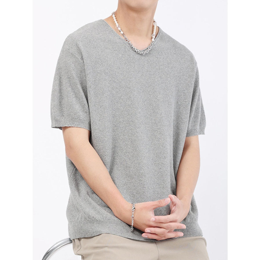 Men’s Plus Size Casual Knit Short Sleeve T-Shirt Apparel and Accessories