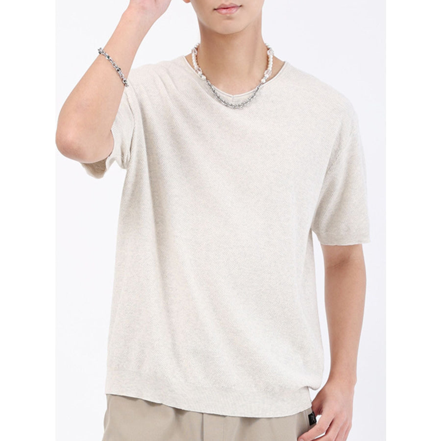 Men’s Plus Size Casual Knit Short Sleeve T-Shirt Apparel and Accessories