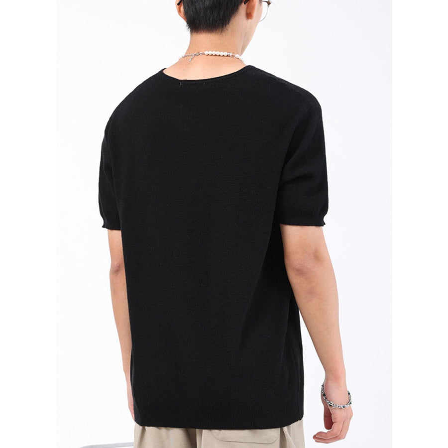 Men’s Plus Size Casual Knit Short Sleeve T-Shirt Apparel and Accessories