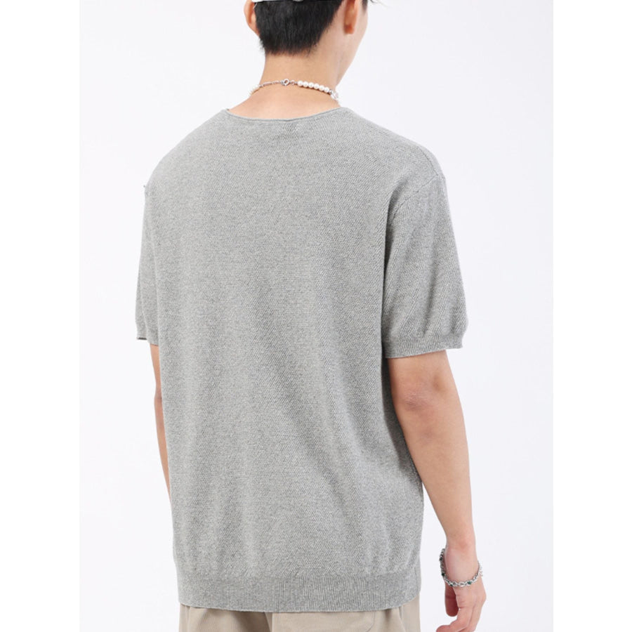 Men’s Plus Size Casual Knit Short Sleeve T-Shirt Apparel and Accessories