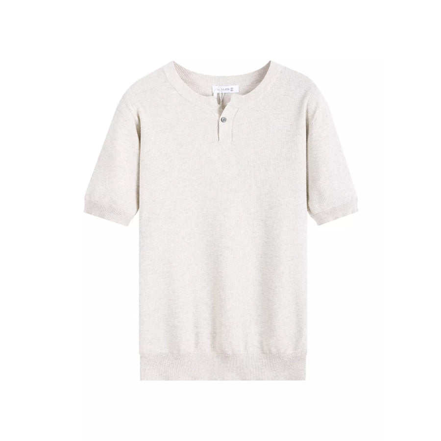 Men’s Plus Size Casual Knitted Henley T-Shirt Apparel and Accessories