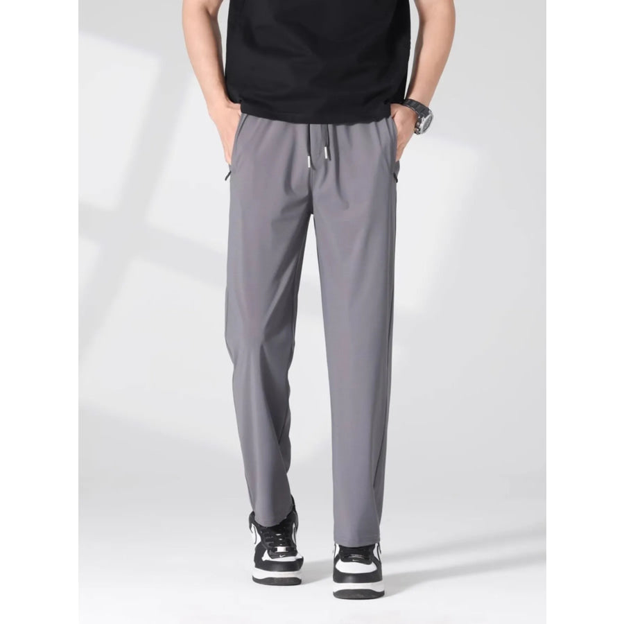 Men’s Plus Size Casual Lightweight Quick-Dry Pants Light Gray / M Apparel and Accessories