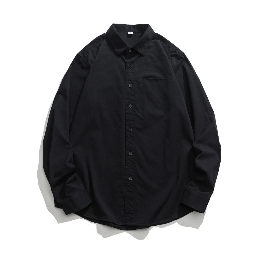 Men’s Plus Size Casual Long Sleeve Shirt Black / M Apparel and Accessories