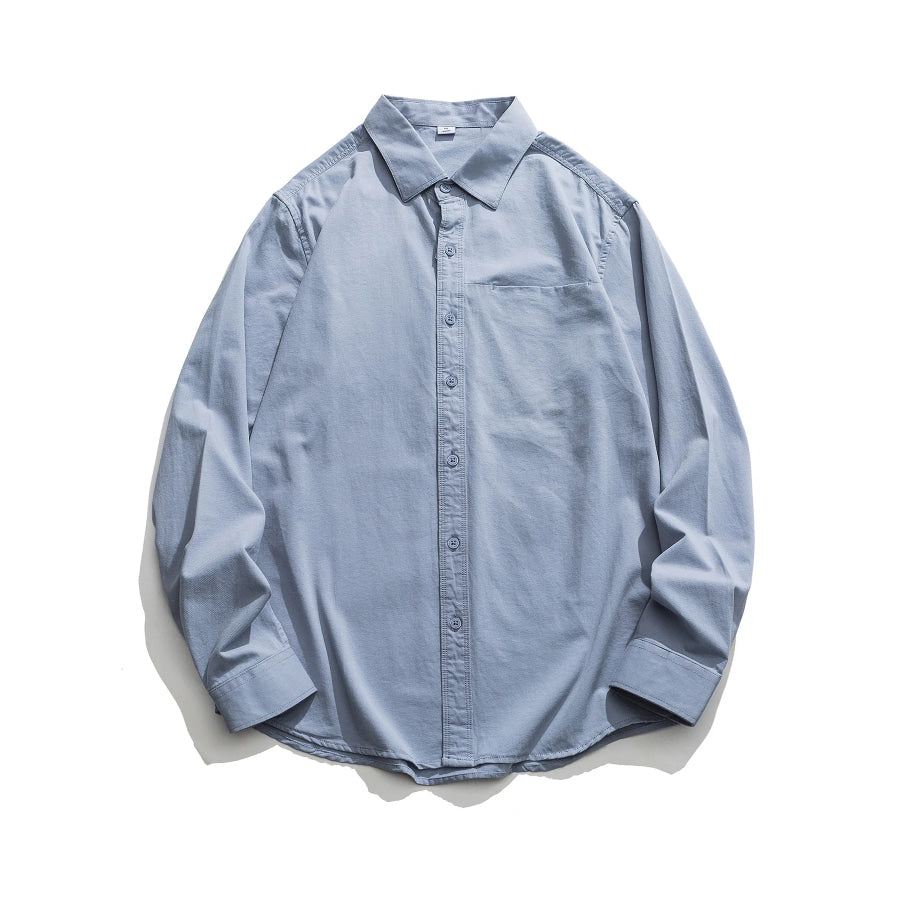 Men’s Plus Size Casual Long Sleeve Shirt Sky Blue / M Apparel and Accessories