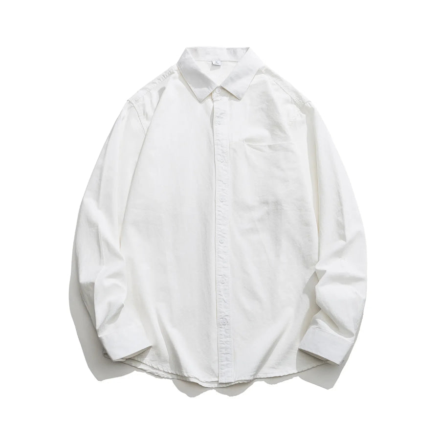 Men’s Plus Size Casual Long Sleeve Shirt White / M Apparel and Accessories