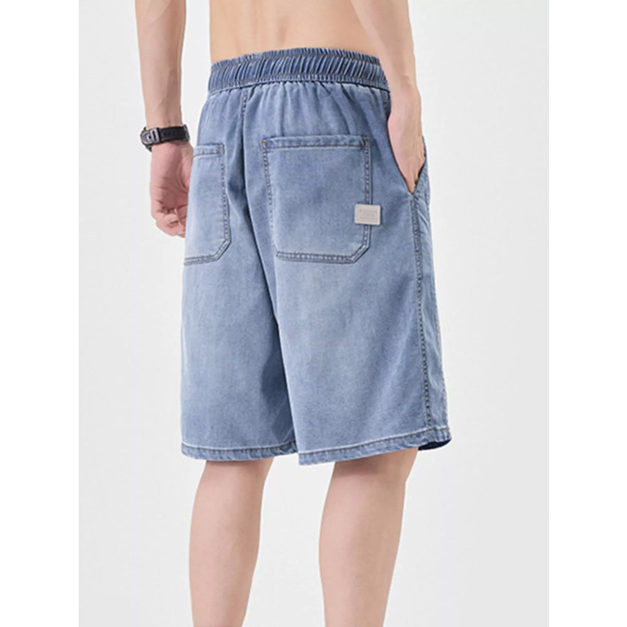 Men’s Plus Size Casual Loose Fit Denim Shorts with Drawstring Apparel and Accessories