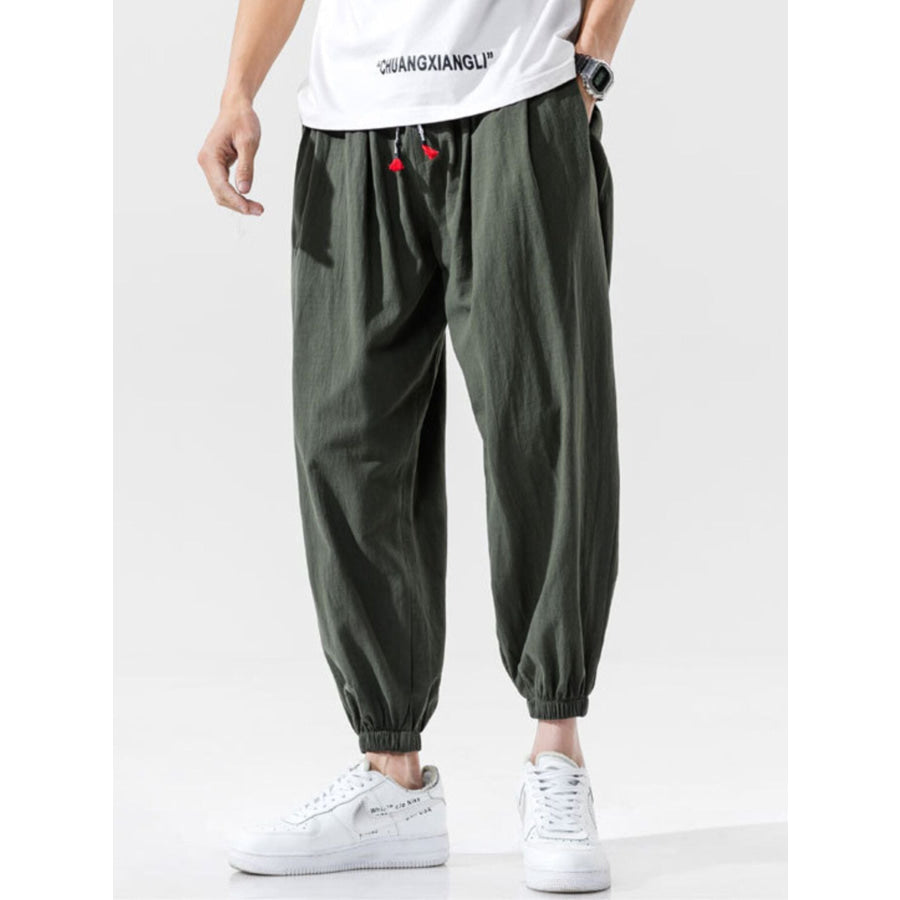 Men’s Plus Size Casual Loose Fit Drawstring Joggers Army Green / M Apparel and Accessories