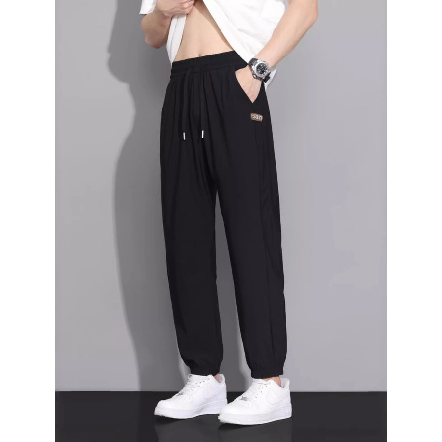 Men’s Plus Size Casual Loose-Fit Drawstring Joggers Black / M Apparel and Accessories
