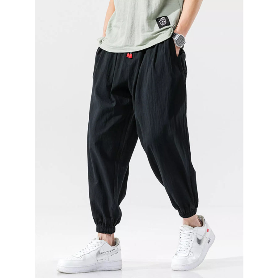 Men’s Plus Size Casual Loose Fit Drawstring Joggers Black / M Apparel and Accessories