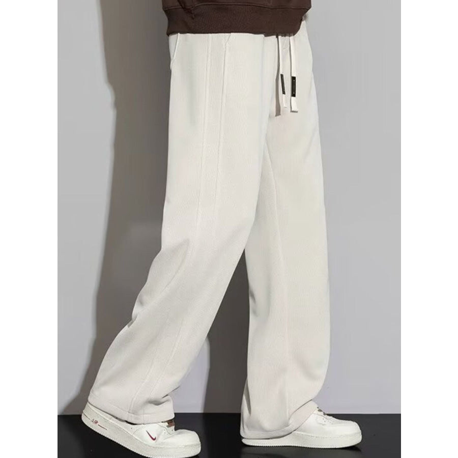 Men’s Plus Size Casual Loose Fit Drawstring Pants Apricot / M Apparel and Accessories