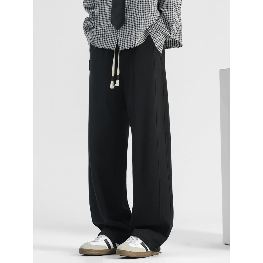Men’s Plus Size Casual Loose-Fit Drawstring Pants Black / M Apparel and Accessories