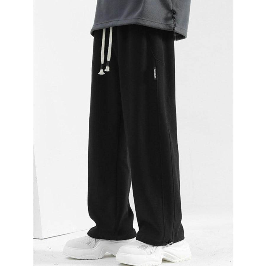 Men’s Plus Size Casual Loose-Fit Drawstring Pants Black / M Apparel and Accessories