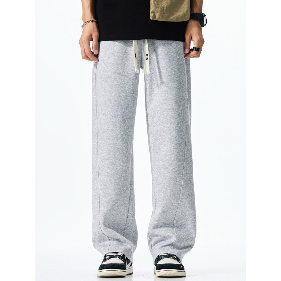 Men’s Plus Size Casual Loose-Fit Drawstring Sweatpants Light Gray / M Apparel and Accessories
