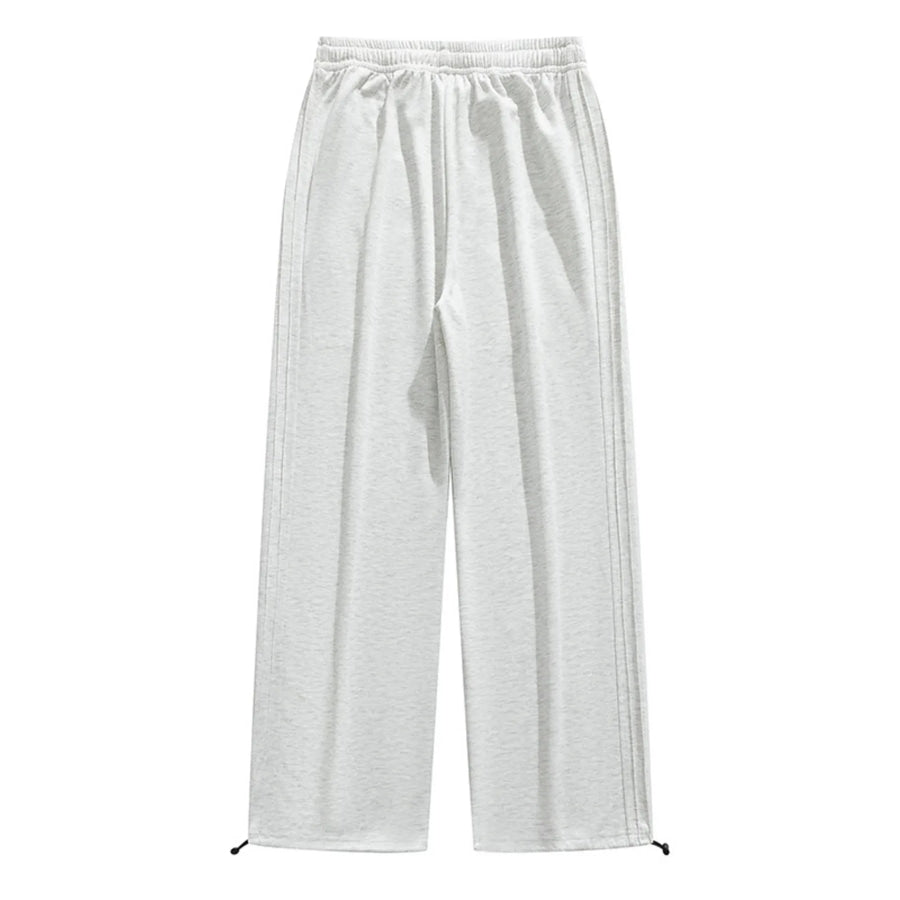 Men’s Plus Size Casual Loose-Fit Drawstring Wide Leg Pants Light Gray / M Apparel and Accessories