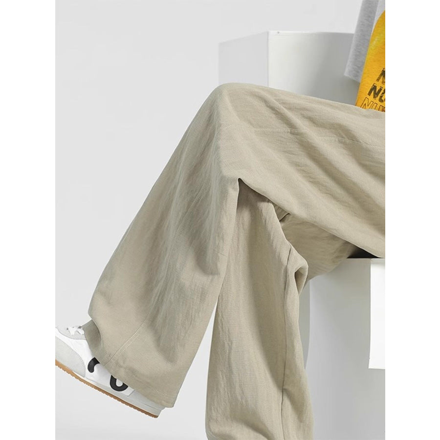 Men’s Plus Size Casual Loose Fit Pants Beige / M Apparel and Accessories
