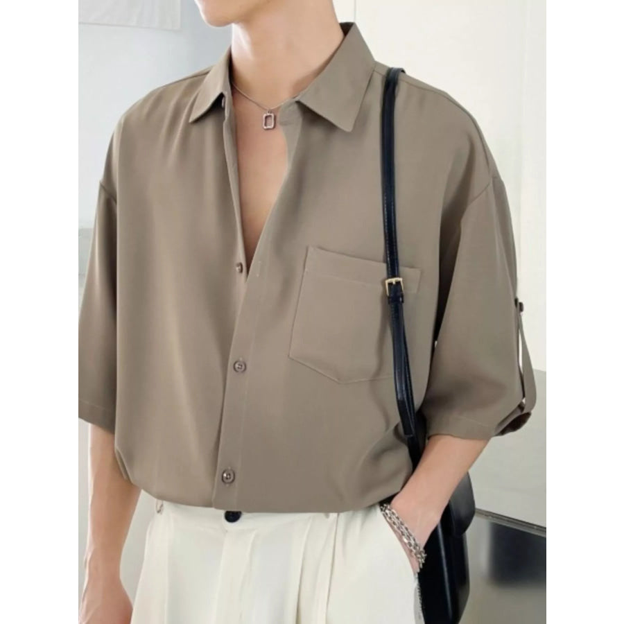 Men’s Plus Size Casual Loose Fit Short Sleeve Shirt Apparel and Accessories