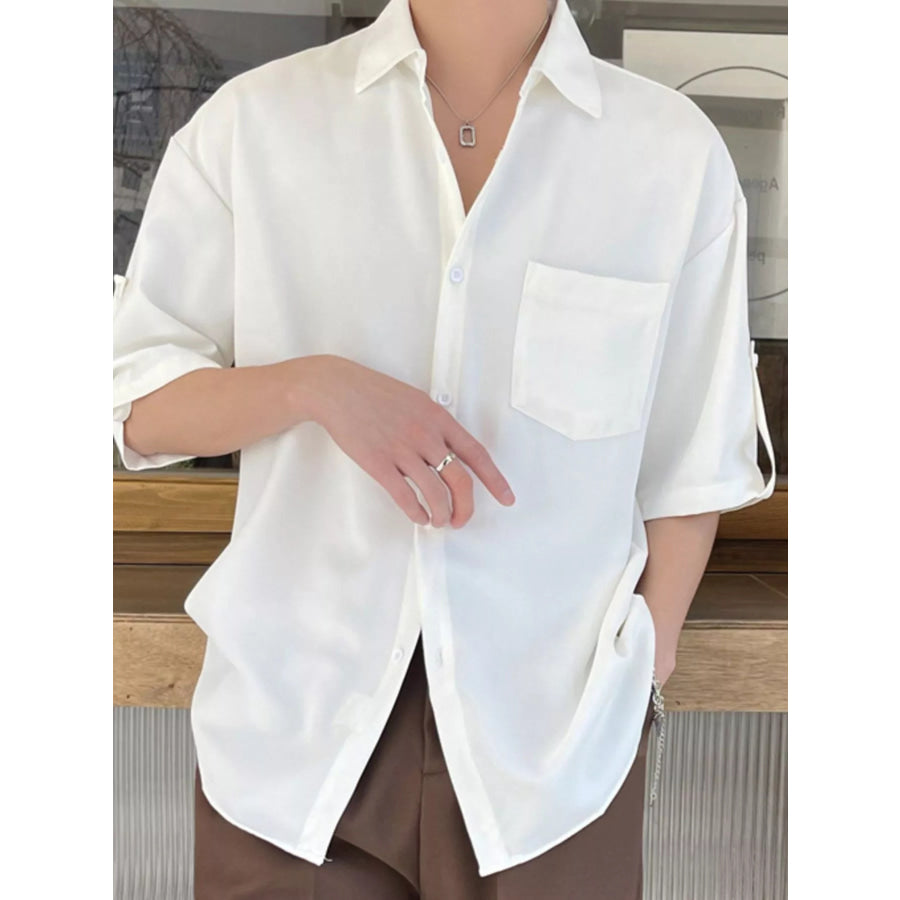 Men’s Plus Size Casual Loose Fit Short Sleeve Shirt Apparel and Accessories
