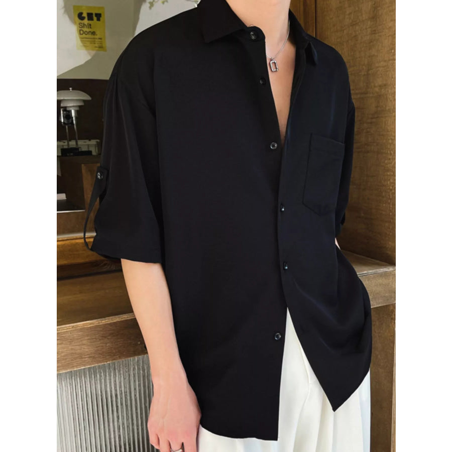 Men’s Plus Size Casual Loose Fit Short Sleeve Shirt Apparel and Accessories