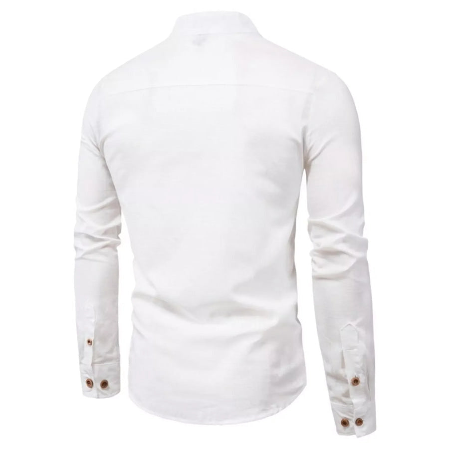 Men’s Plus Size Casual Mandarin Collar Button-Up Shirt Apparel and Accessories