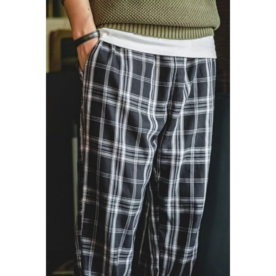 Men’s Plus Size Casual Plaid Pants Apparel and Accessories