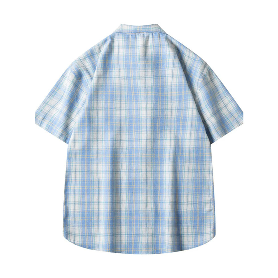 Men’s Plus Size Casual Plaid Short Sleeve Shirt Apparel and Accessories