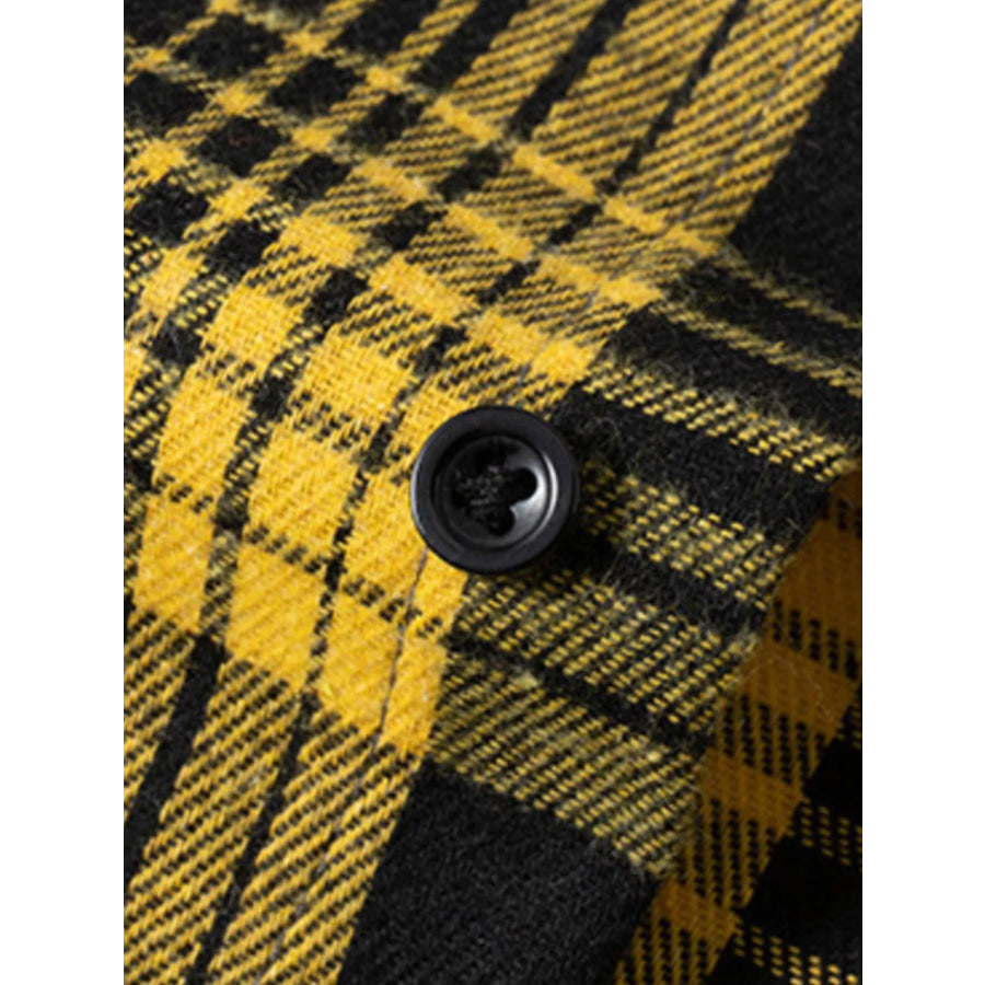 Men’s Plus Size Casual Plaid Short Sleeve Shirt Apparel and Accessories